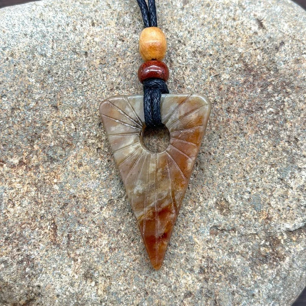 Serpentine Arrow Gemstone Necklace | Handmade